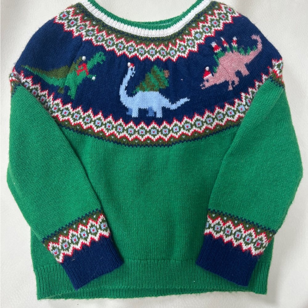 Mini Boden fair isle Dino Sweater
